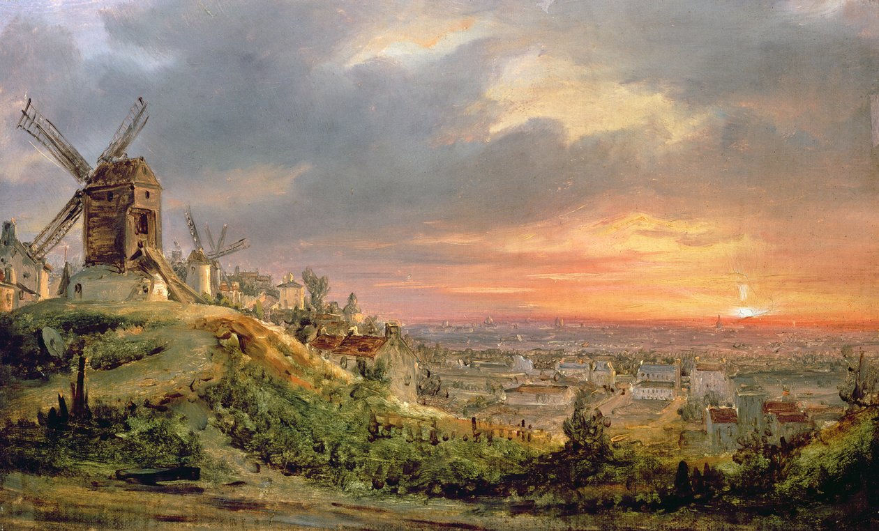 Ansicht des Butte Montmartre, c.1830 von Louis Jacques Mande Daguerre