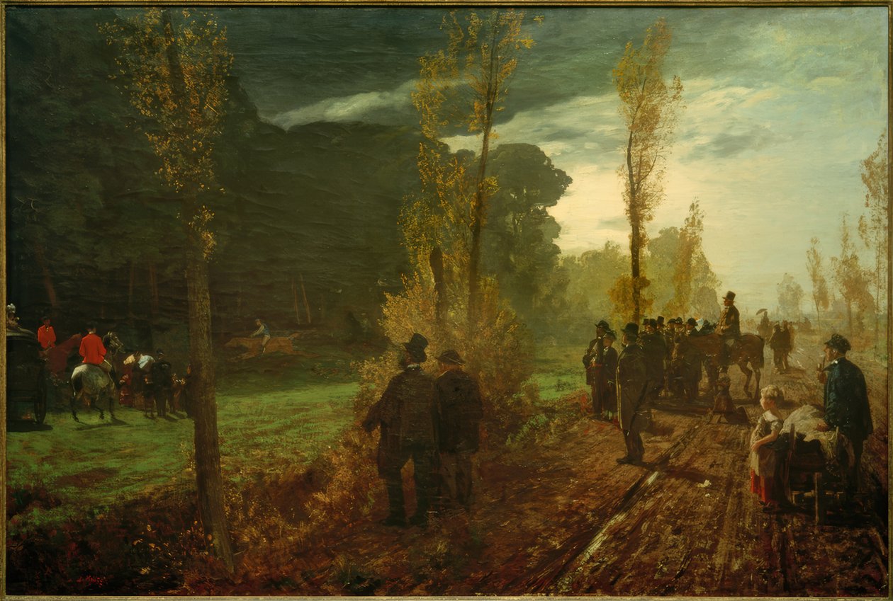 Pferderennen bei Benrath am Rhein von Louis Kolitz