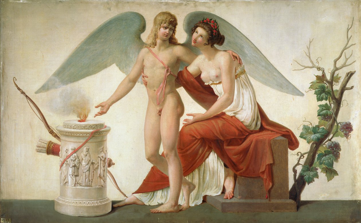 Amor lädt Venus zu einem Opfer ein von Louis Lafitte
