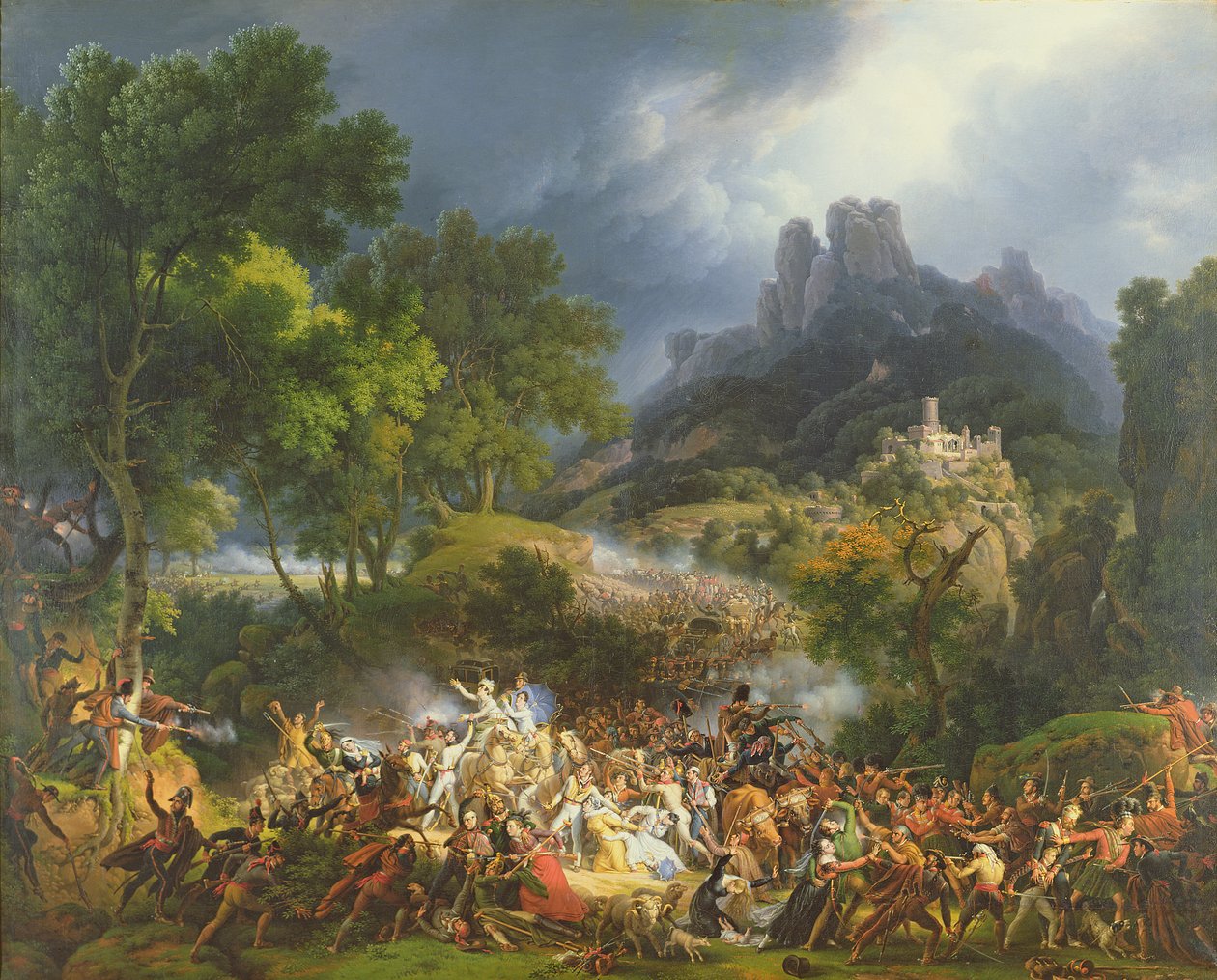 Angriff auf einen großen Konvoi bei Salinas, Biskaya, 25. Mai 1812 von Louis Lejeune