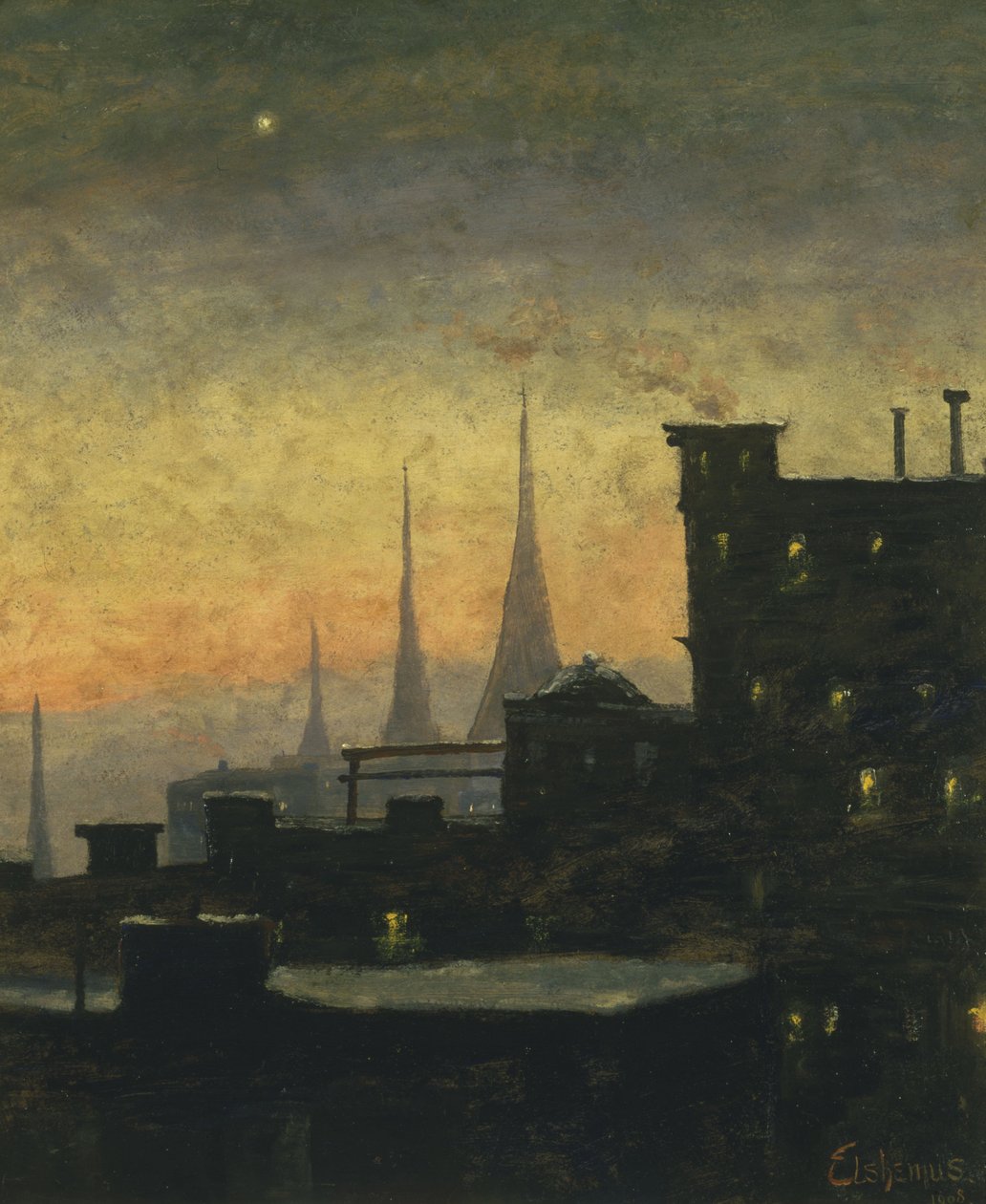 New Yorker Dächer von Louis Michel Eilshemius