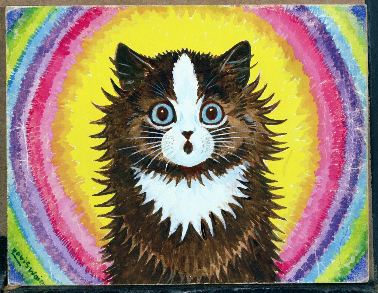 Katze in einem Regenbogen von Louis Wain