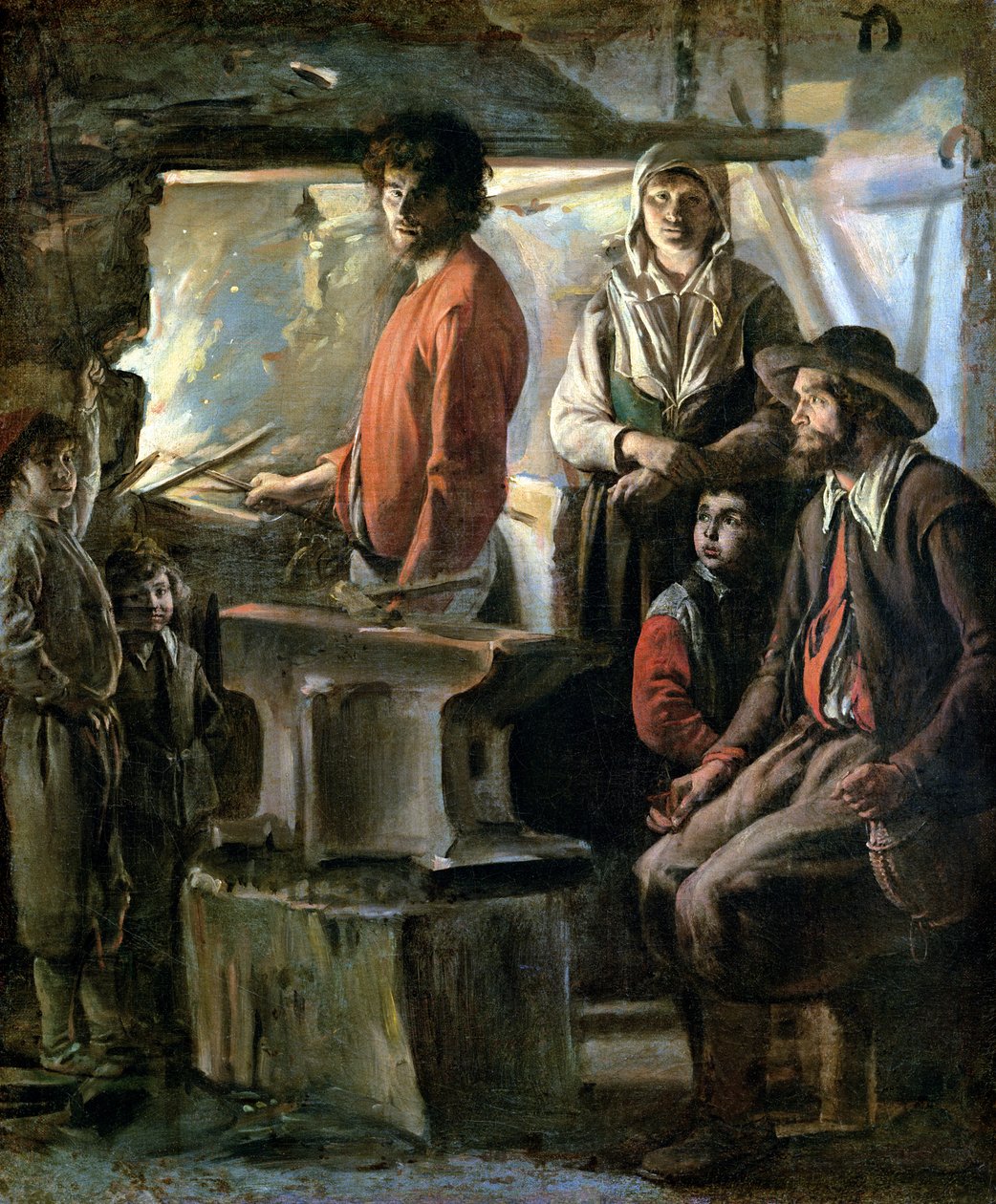 Die Schmiede, 1640 von Louis le Nain