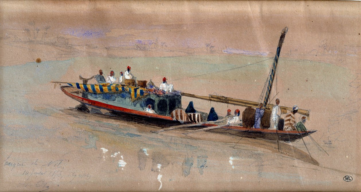 Boot auf dem Nil von Louis Amable Crapelet