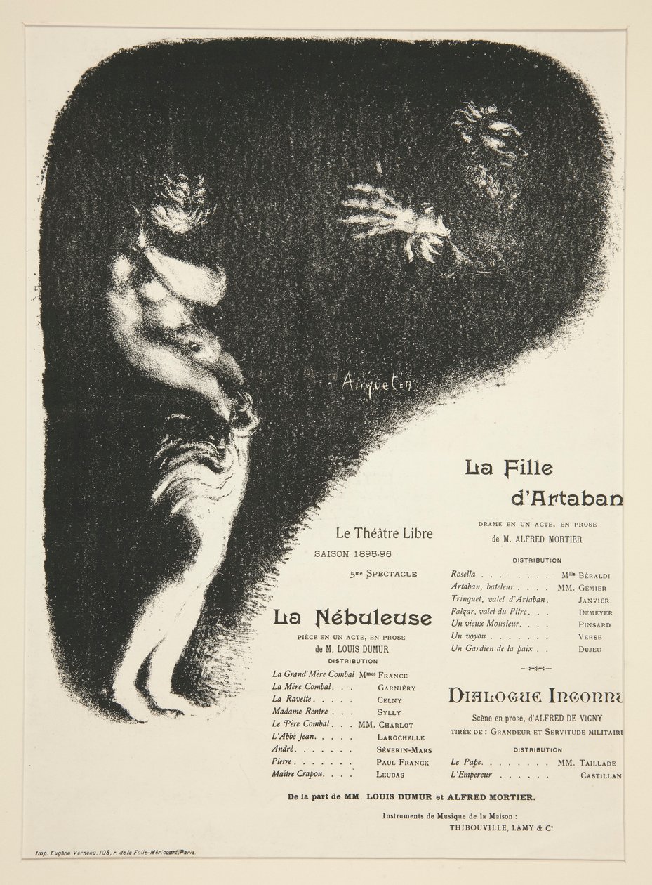 Programm für Le Théâtre Libre von Louis Anquetin