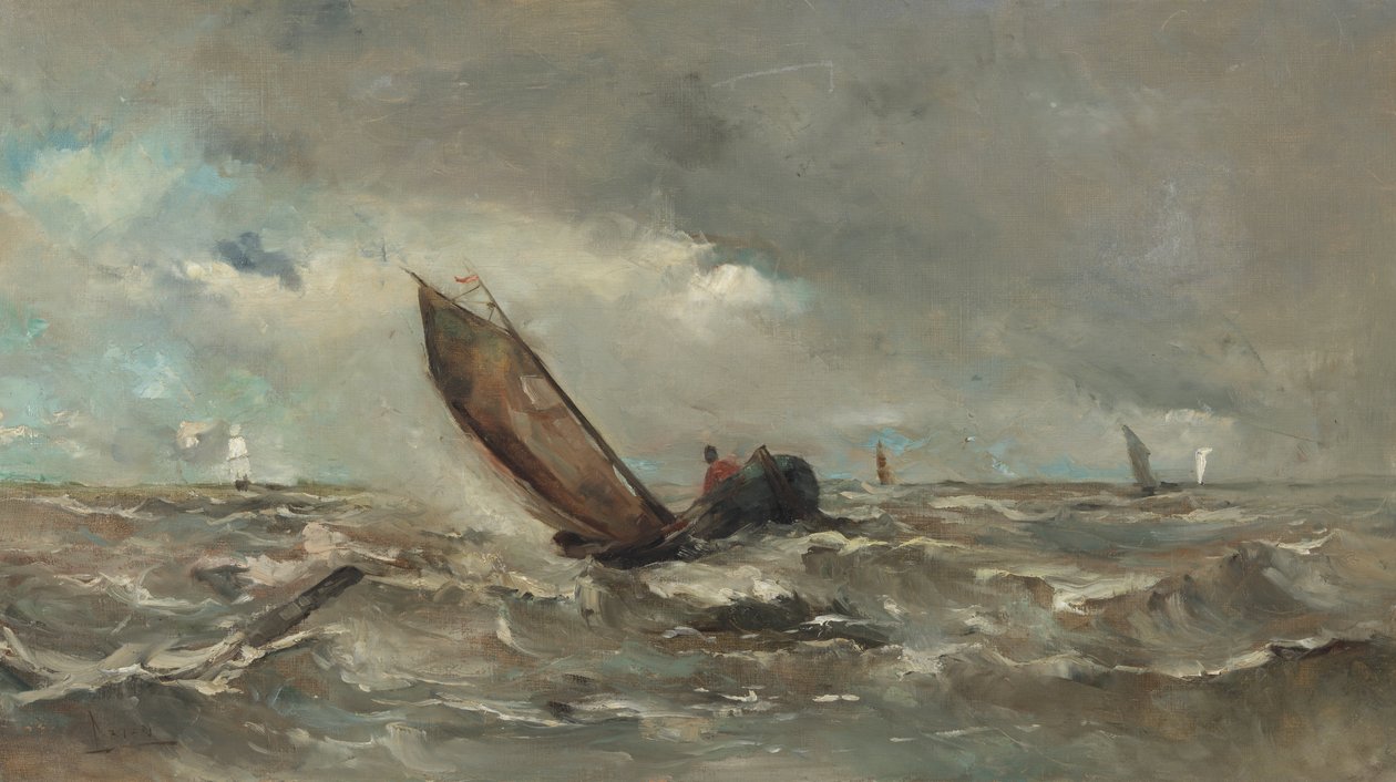 Boot in de storm von Louis Artan