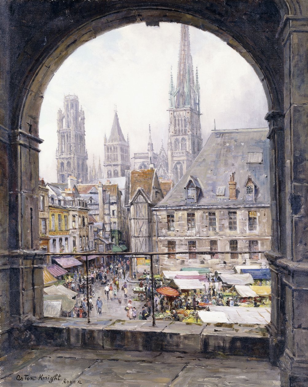 Marktplatz, Rouen von Louis Aston Knight