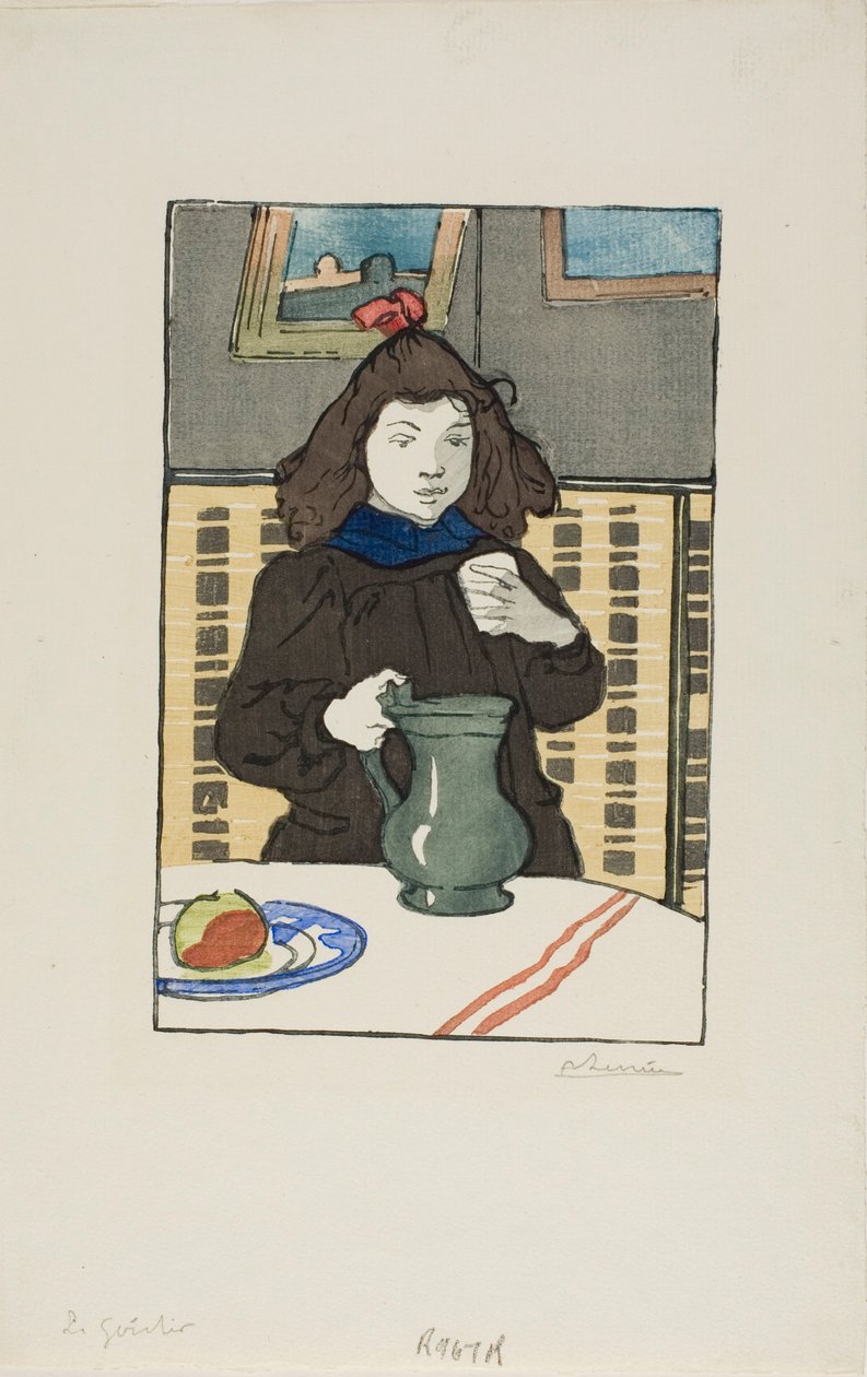 Kleines Mädchen mit Topf von Louis Auguste Lepère