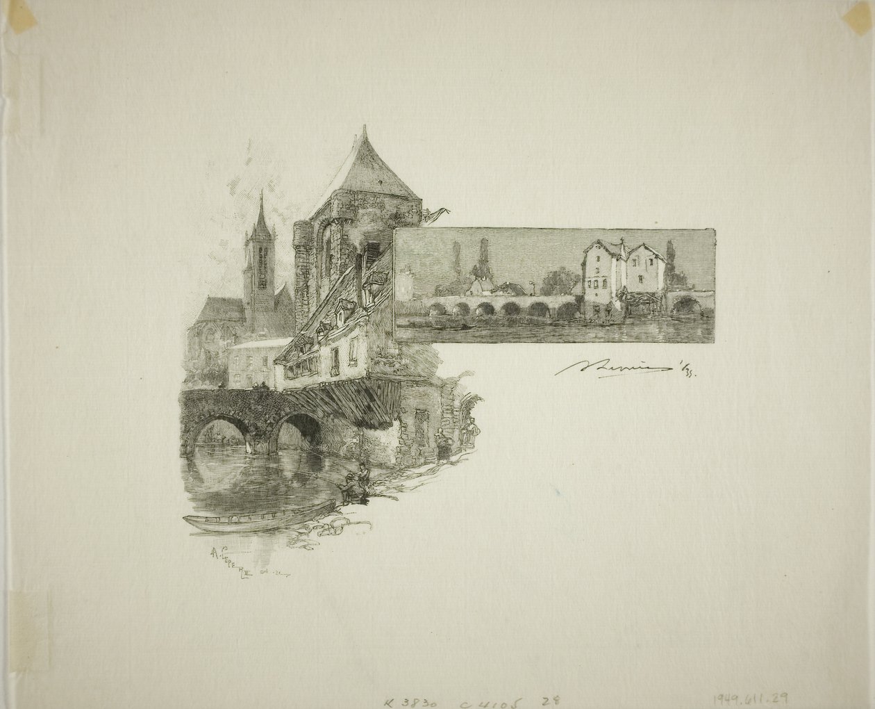 Moret: die Holz-Mühle von Louis Auguste Lepère