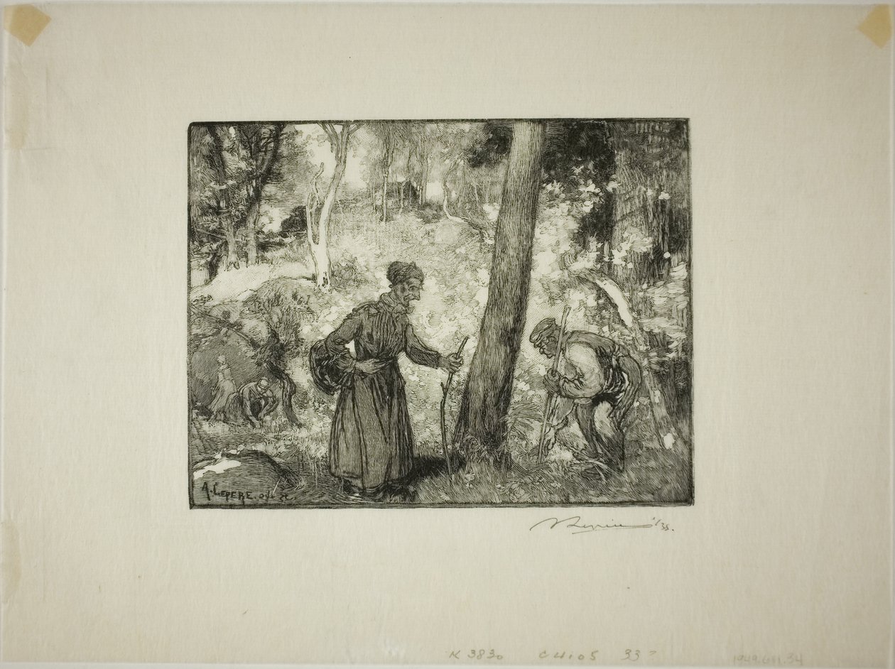 Pilzsammler am Rocher Bernard von Louis Auguste Lepère