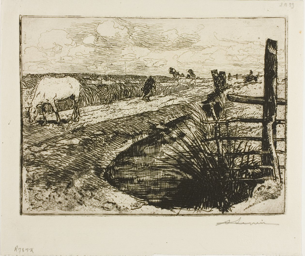 Straße im Marais, Vendée von Louis Auguste Lepère