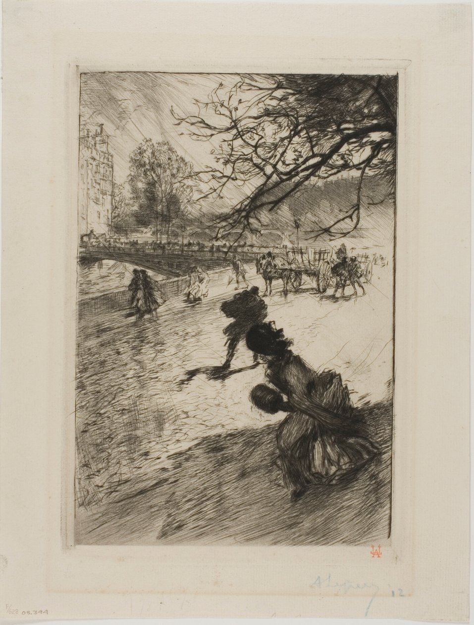 Regenschauer von Louis Auguste Lepère