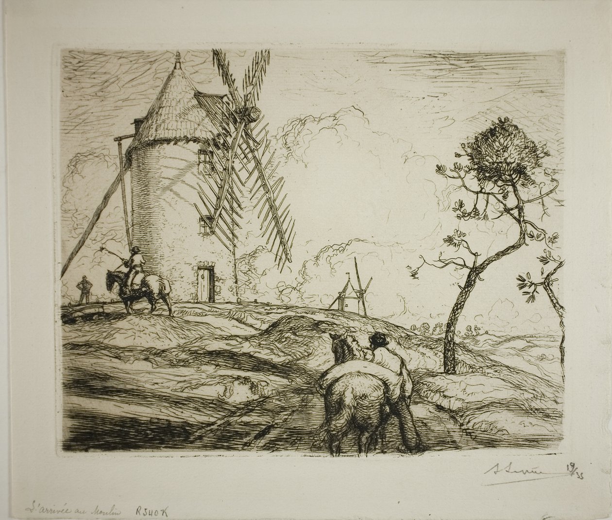Die Ankunft an der Windmühle von Louis Auguste Lepère
