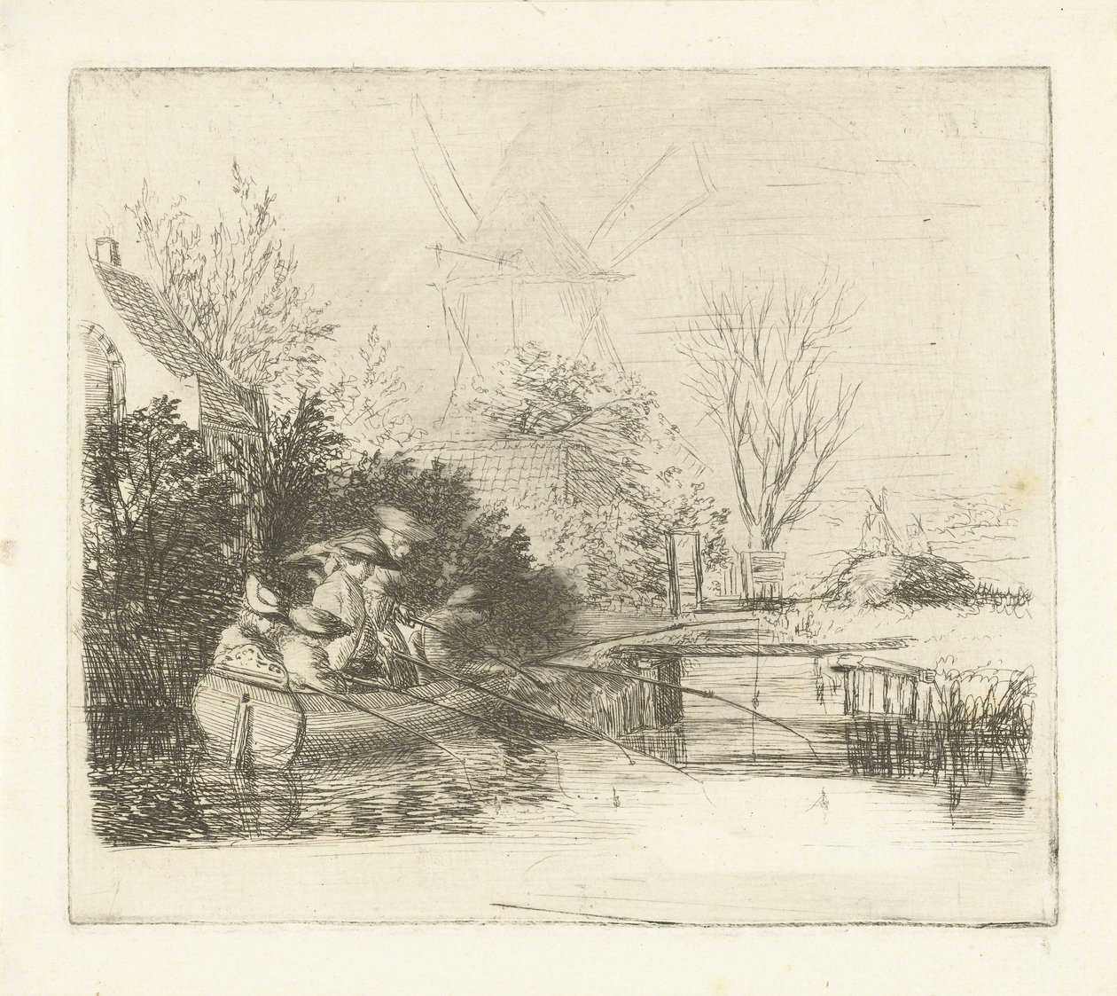 Angler bei einem Fluss von Louis Bernard Coclers