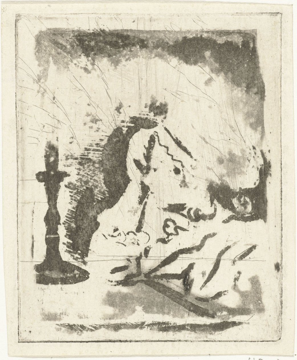 Studienblatt mit Kerzenhalter von Louis Bernard Coclers