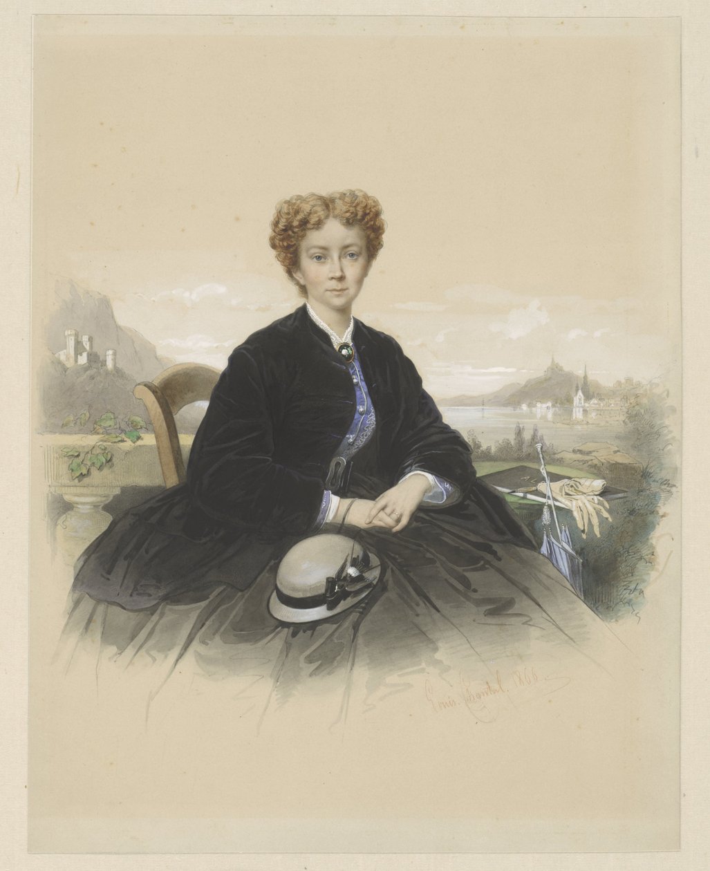 Porträt von Maria Elisabeth Adolphine Waller-Schill von Louis Chantal