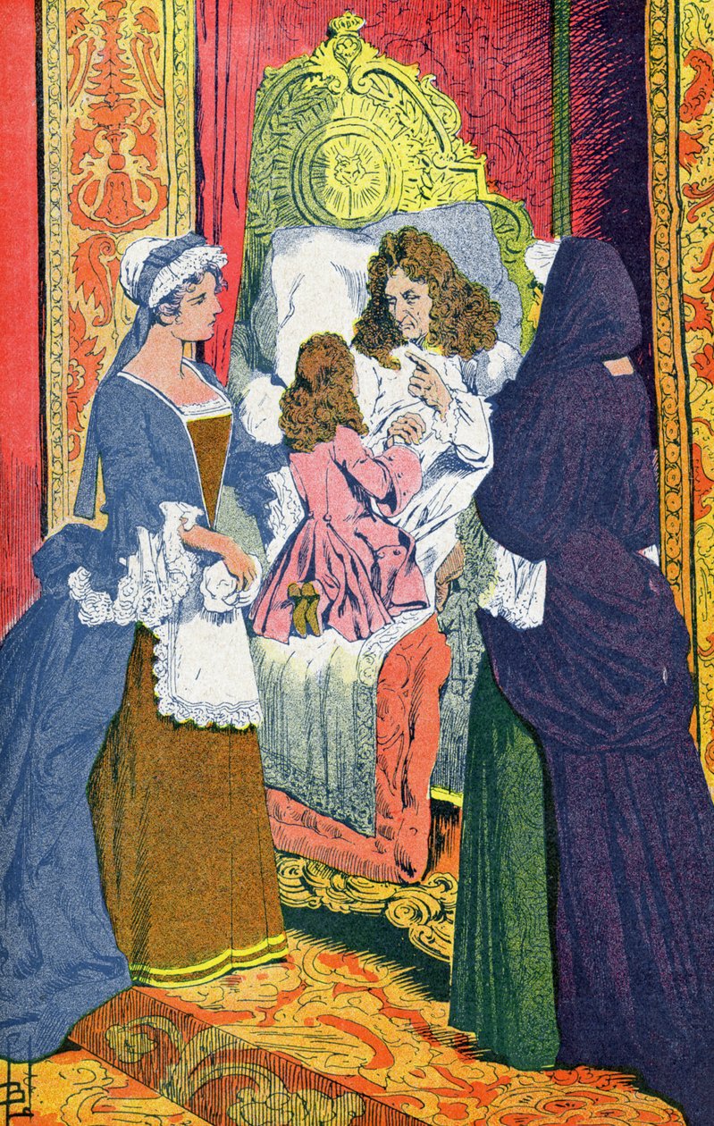 Ludwig XIV. auf seinem Sterbebett von Louis Charles Bombled