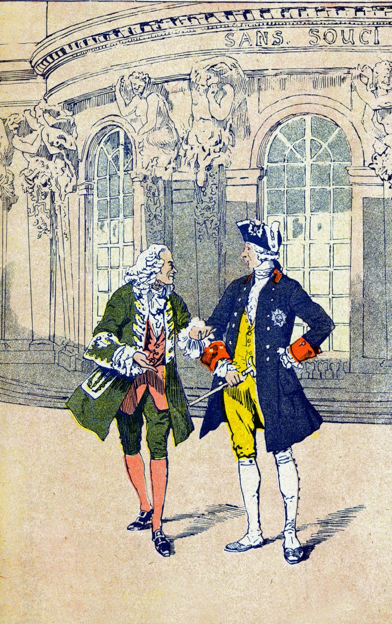 Voltaire mit Friedrich II. von Preußen von Louis Charles Bombled