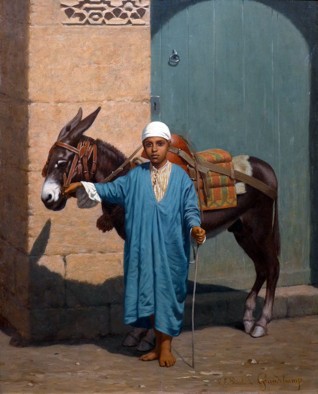 Kind und sein Esel von Louis Emile Pinel de Grandchamp