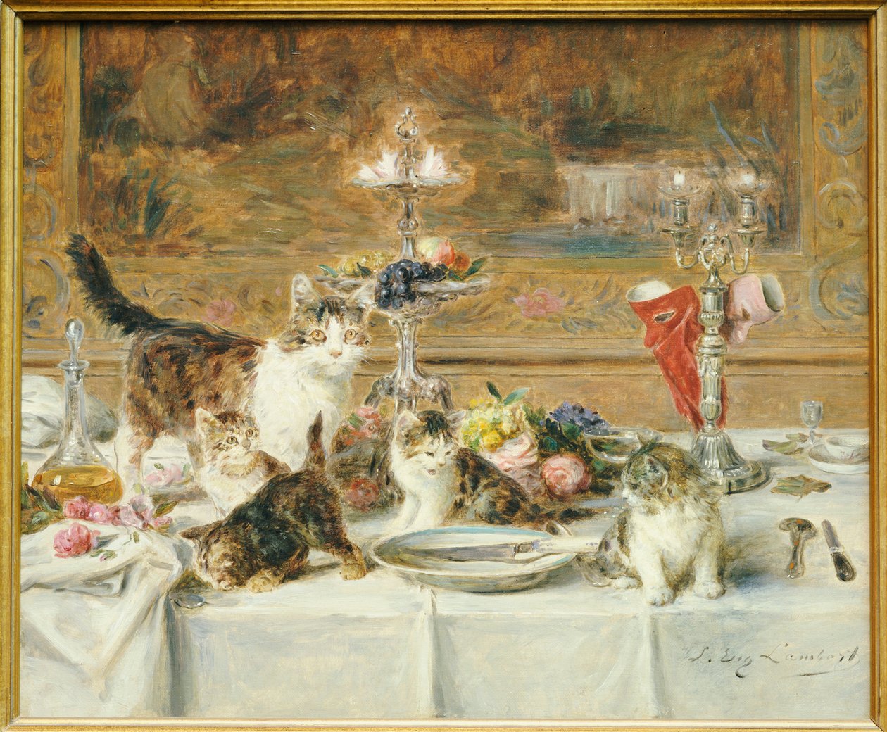 Nach dem Abendessen Gäste von Louis Eugene Lambert