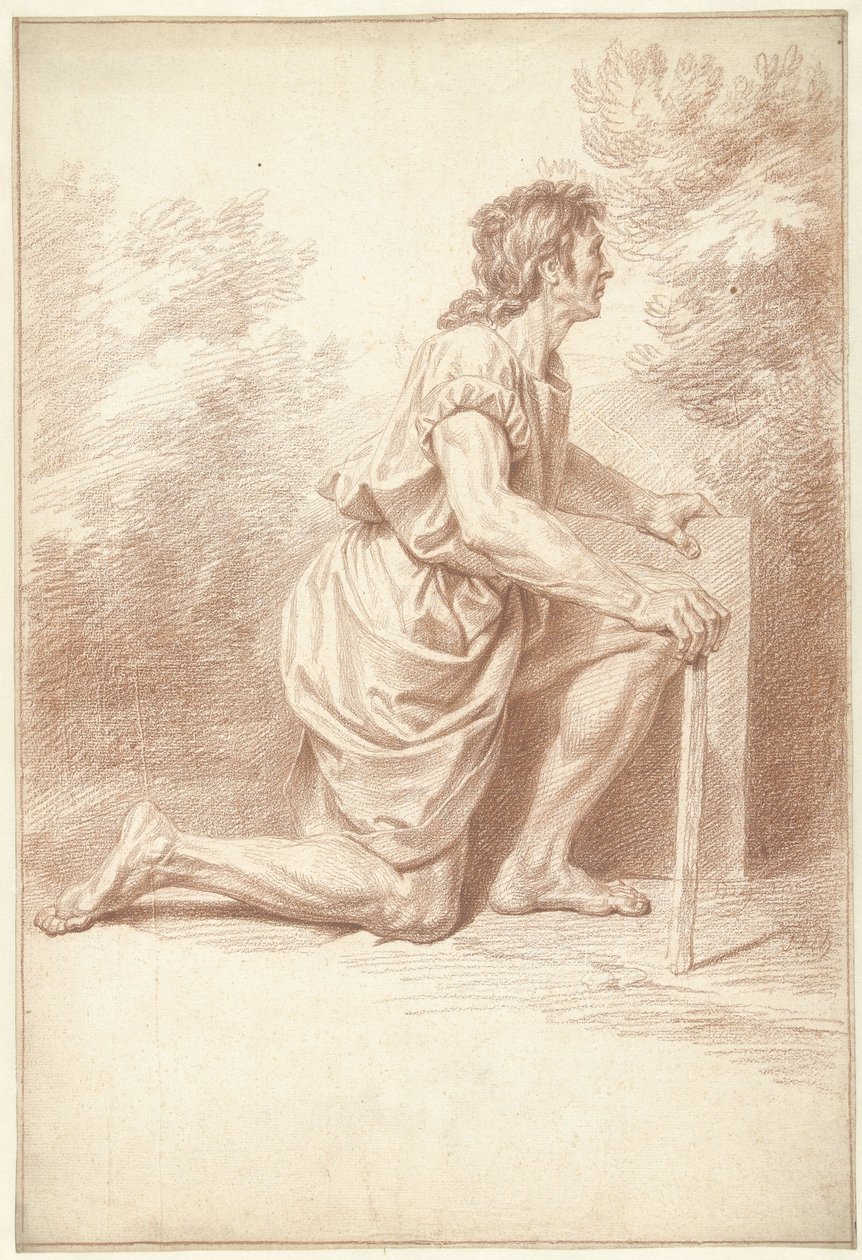 Kniender Mann, nach rechts von Louis Fabritius Dubourg