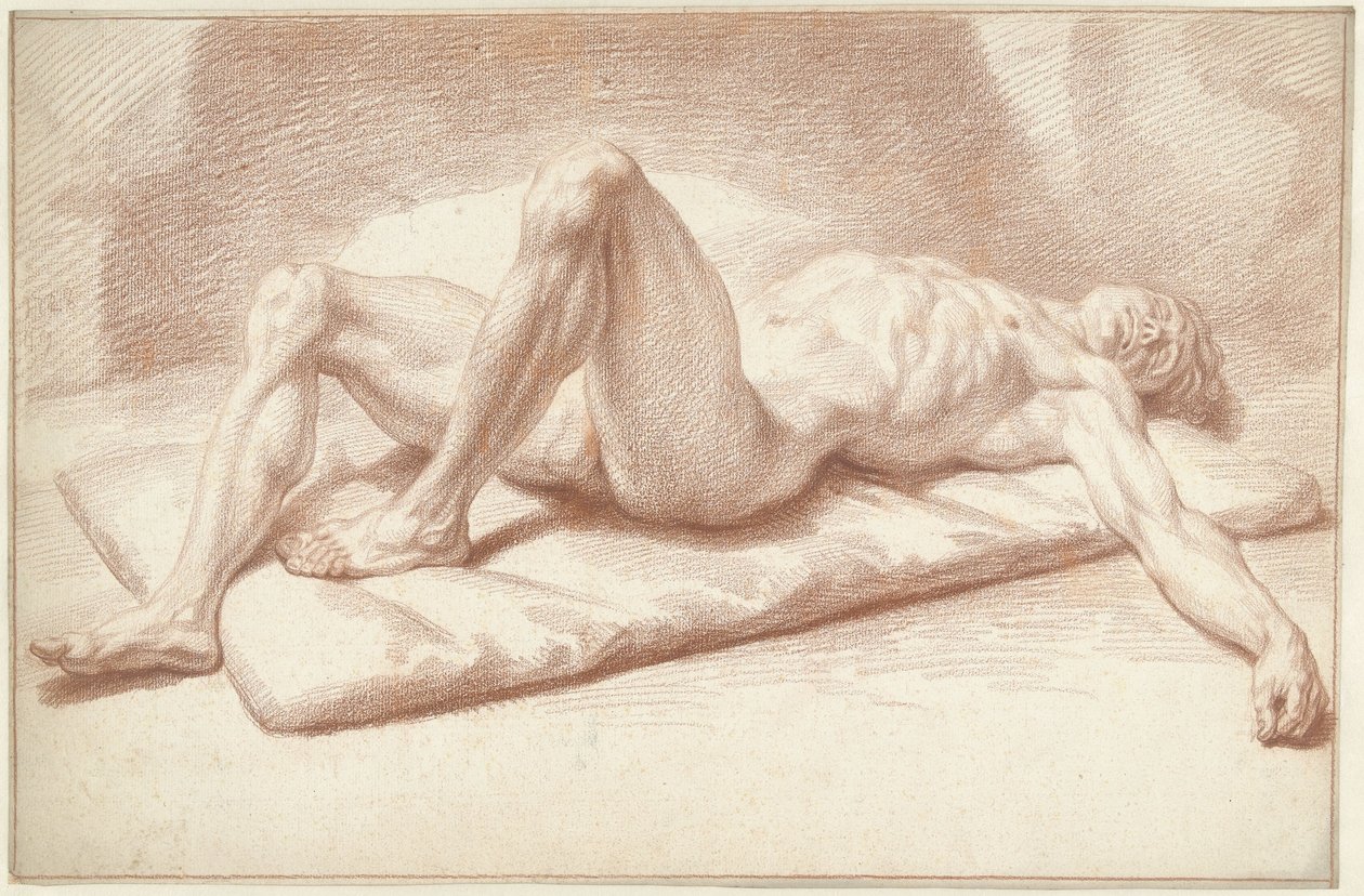 Männlicher Akt, auf dem Rücken liegend von Louis Fabritius Dubourg
