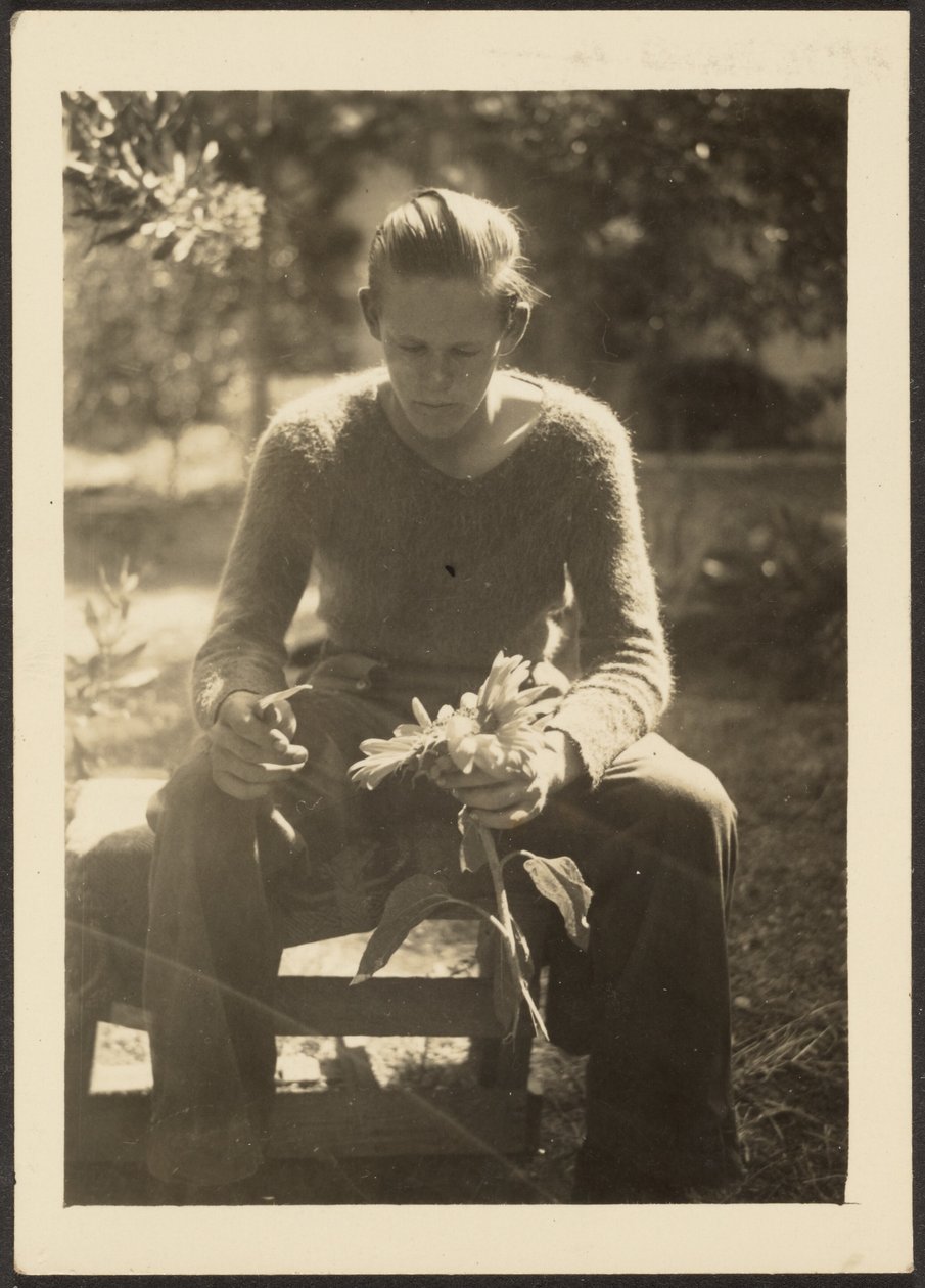 [Frau mit Sonnenblumen] von Louis Fleckenstein
