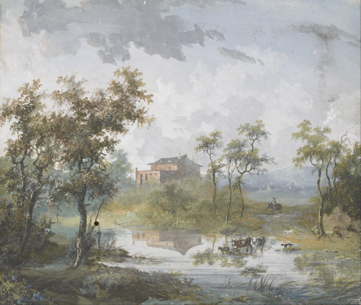 Der ländliche Flussübergang von Louis Gabriel Moreau