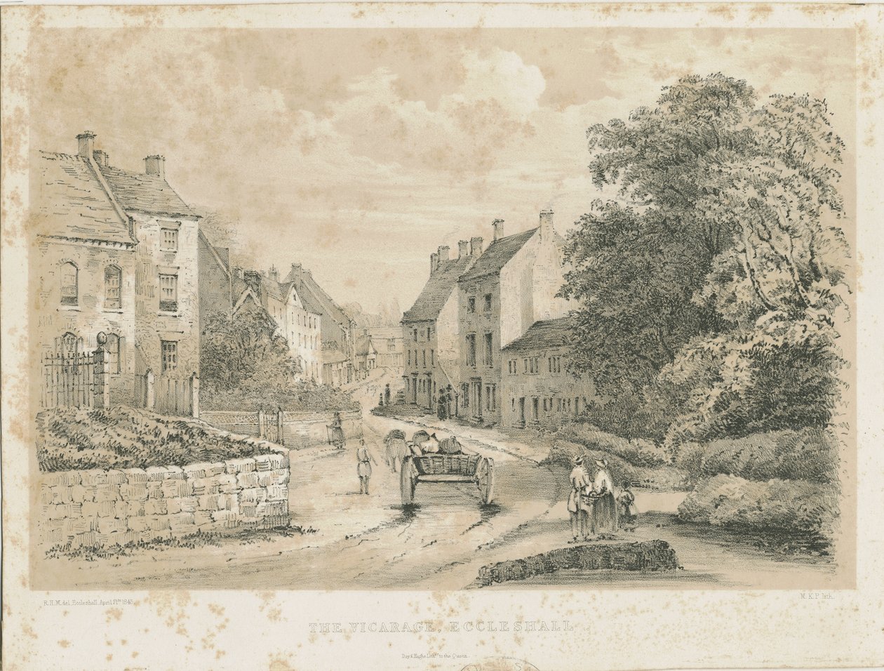 Eccleshall Village von Louis Haghe