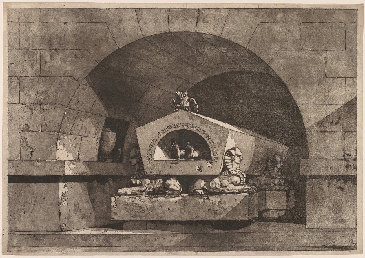 Grab mit Sphinx von Louis Jean Desprez
