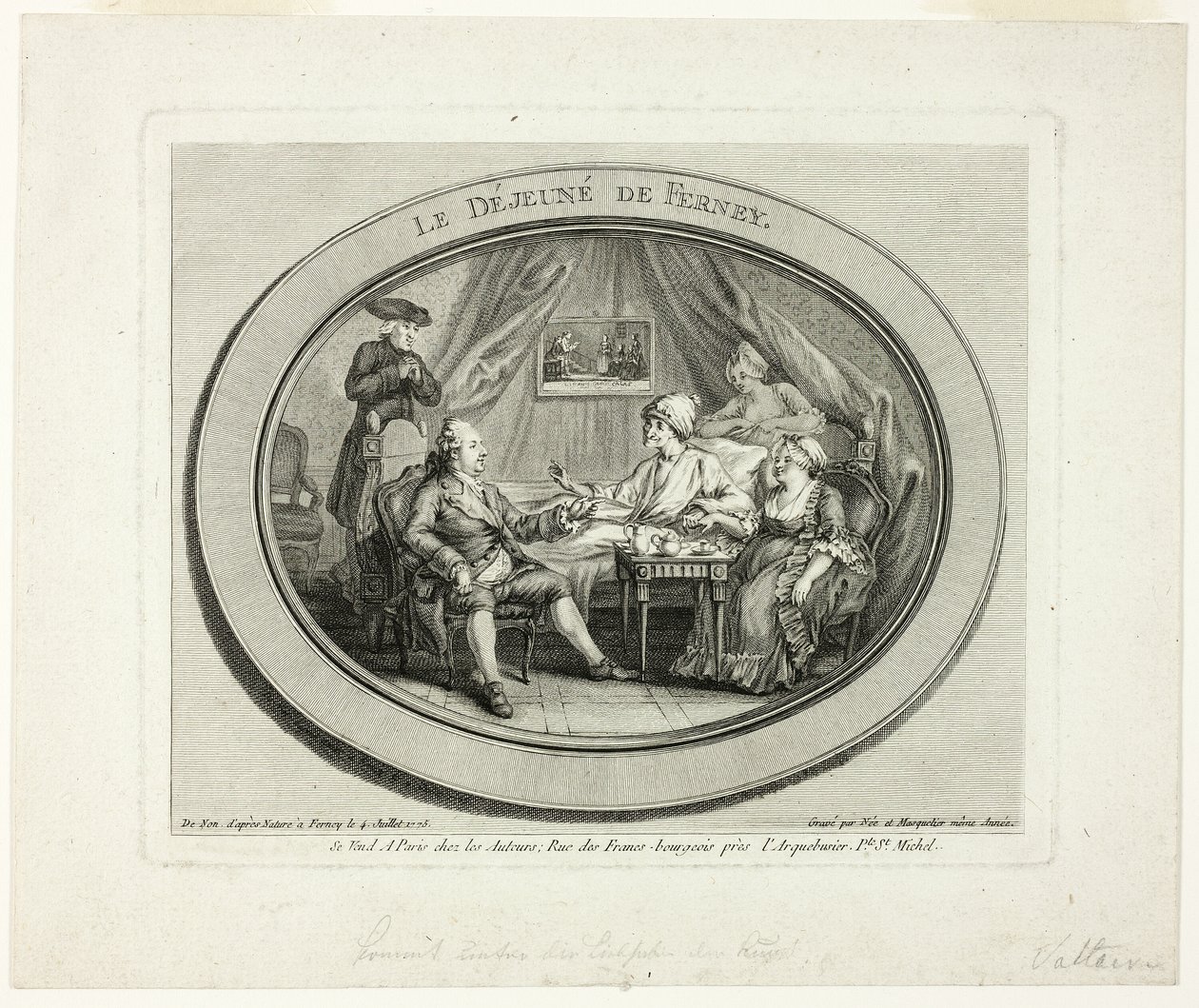Das Mittagessen in Ferney von Louis Joseph Masquelier