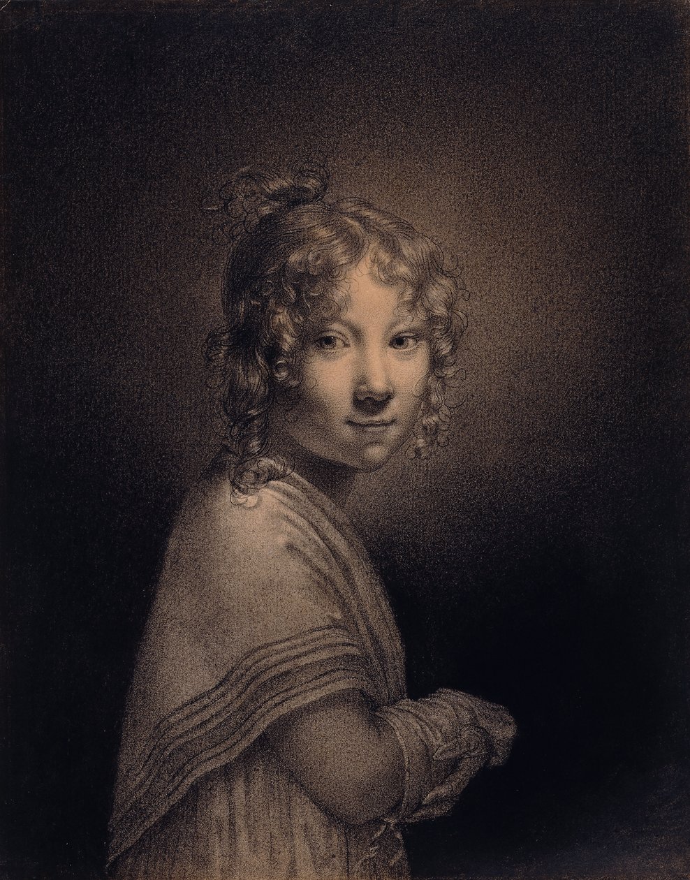 Porträt eines Mädchens, Halbfigur von Louis Leopold Boilly