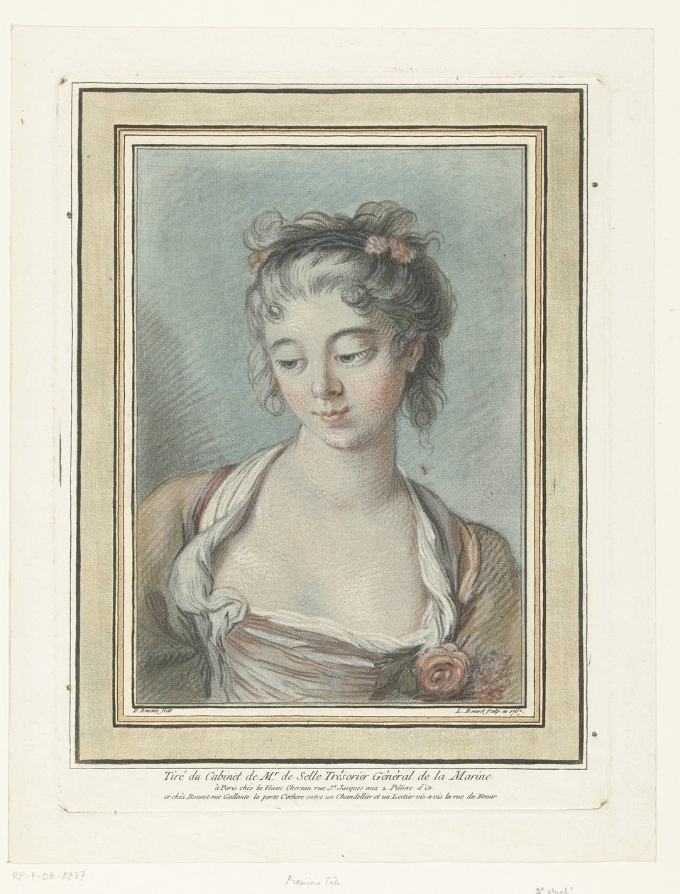 Büste einer jungen Frau von Louis Marin Bonnet