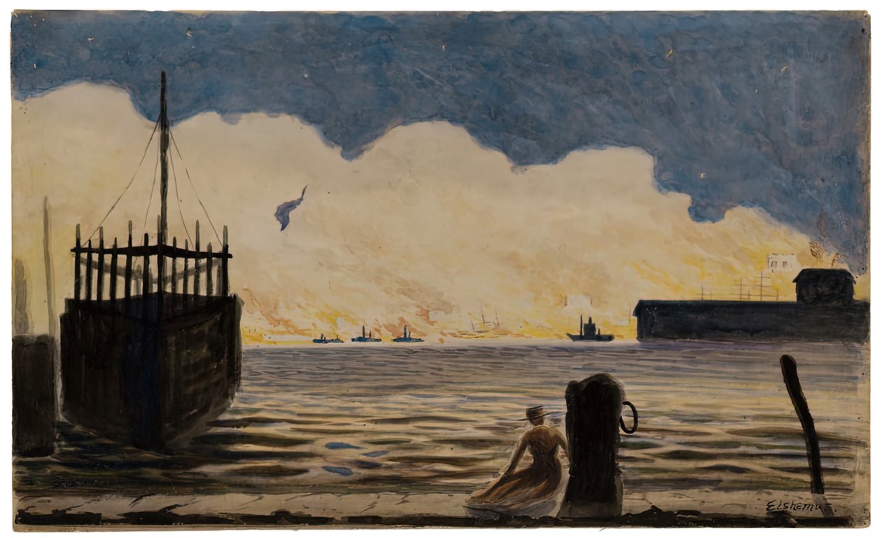 Mädchen auf einem Pier, ca. 1900 von Louis Michel Eilshemius