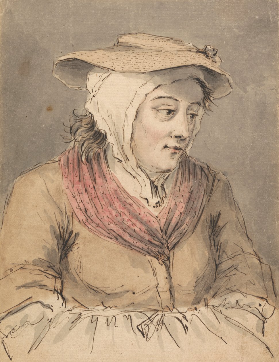 Eine Fischerin, Hände unter der Schürze von Louis Philippe Boitard