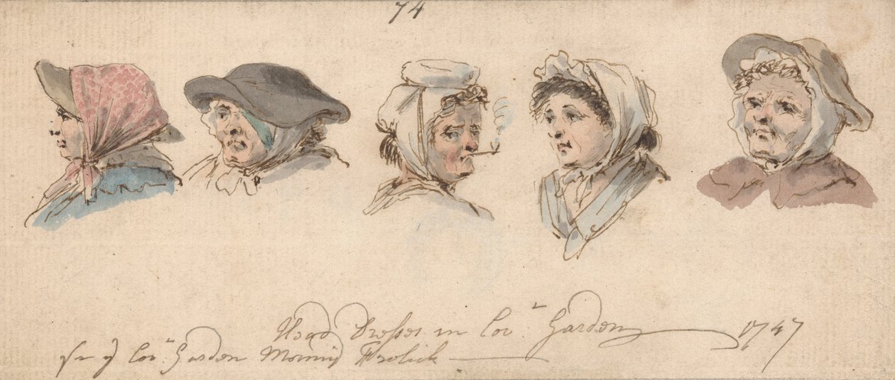Kopfbedeckungen in Covent Garden von Louis Philippe Boitard