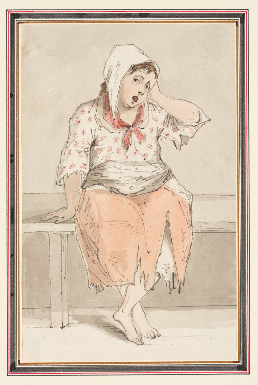 Studie einer sitzenden Frau von Louis Philippe Boitard