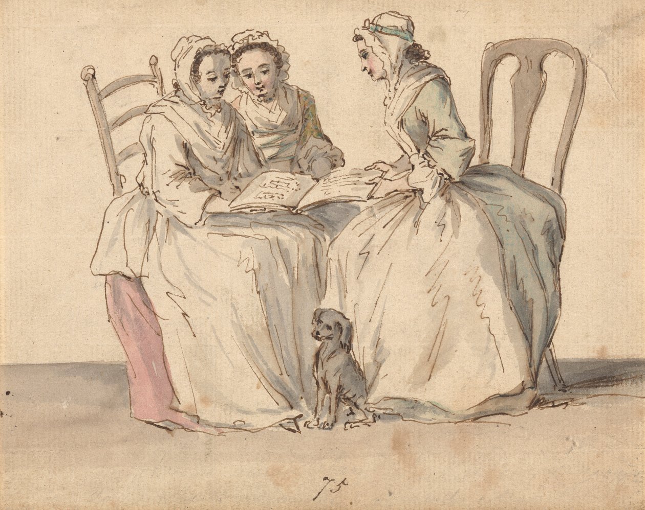 Drei sitzende Damen von Louis Philippe Boitard