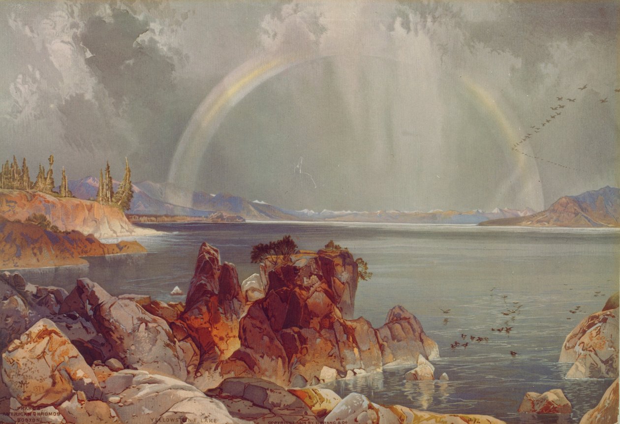 Yellowstone-See, ca. 1875 von Louis Prang