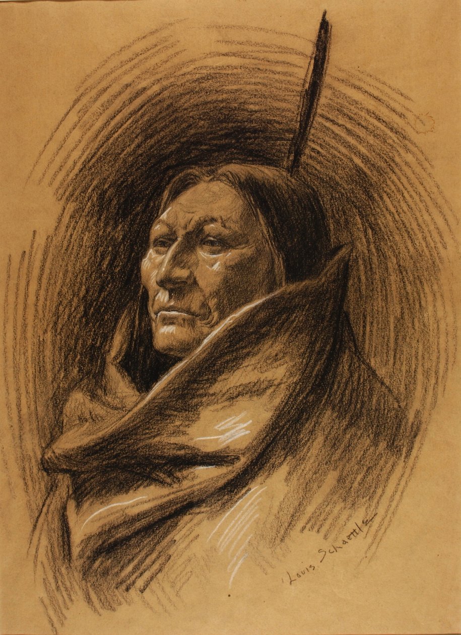 Ohne Titel (Indianer) von Louis Schaettle