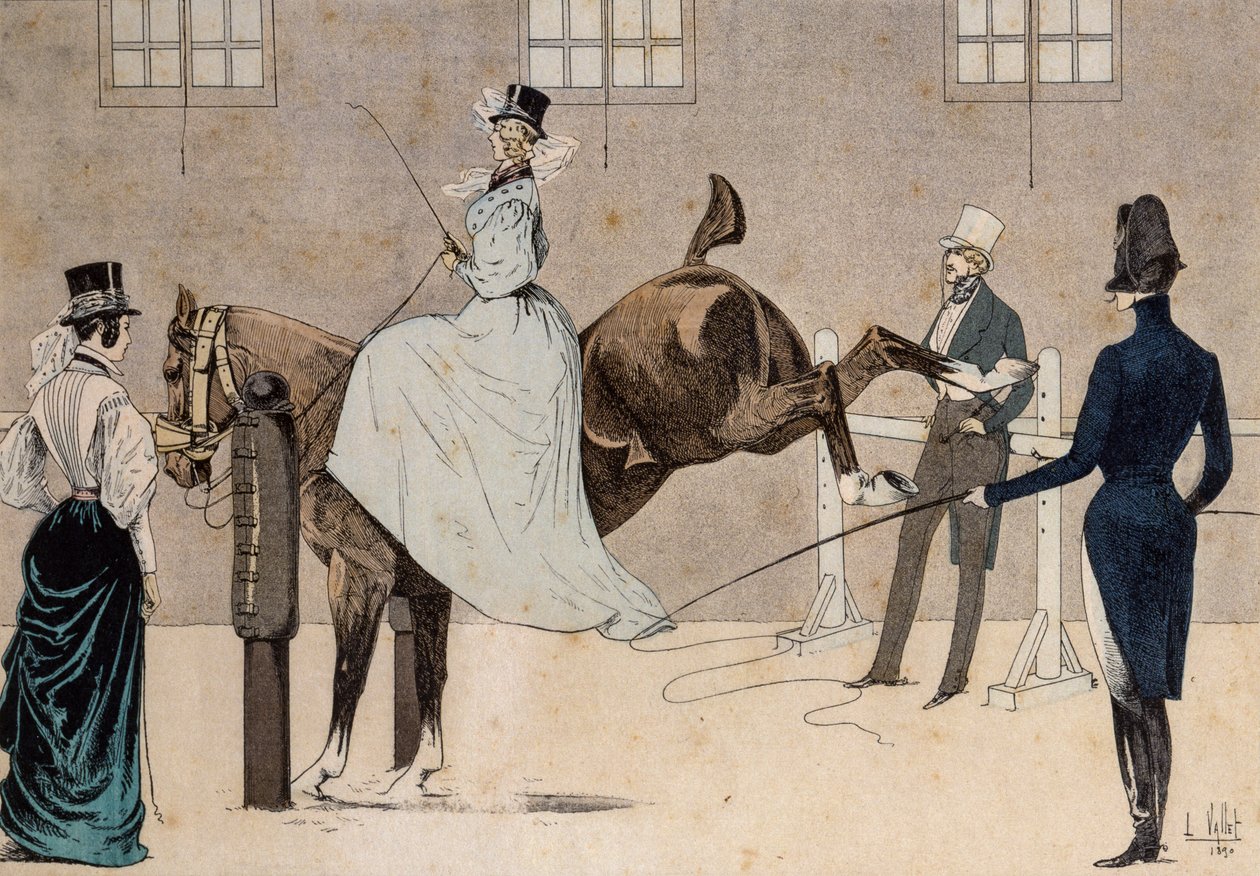 Amazone zu Pferd von Louis Vallet