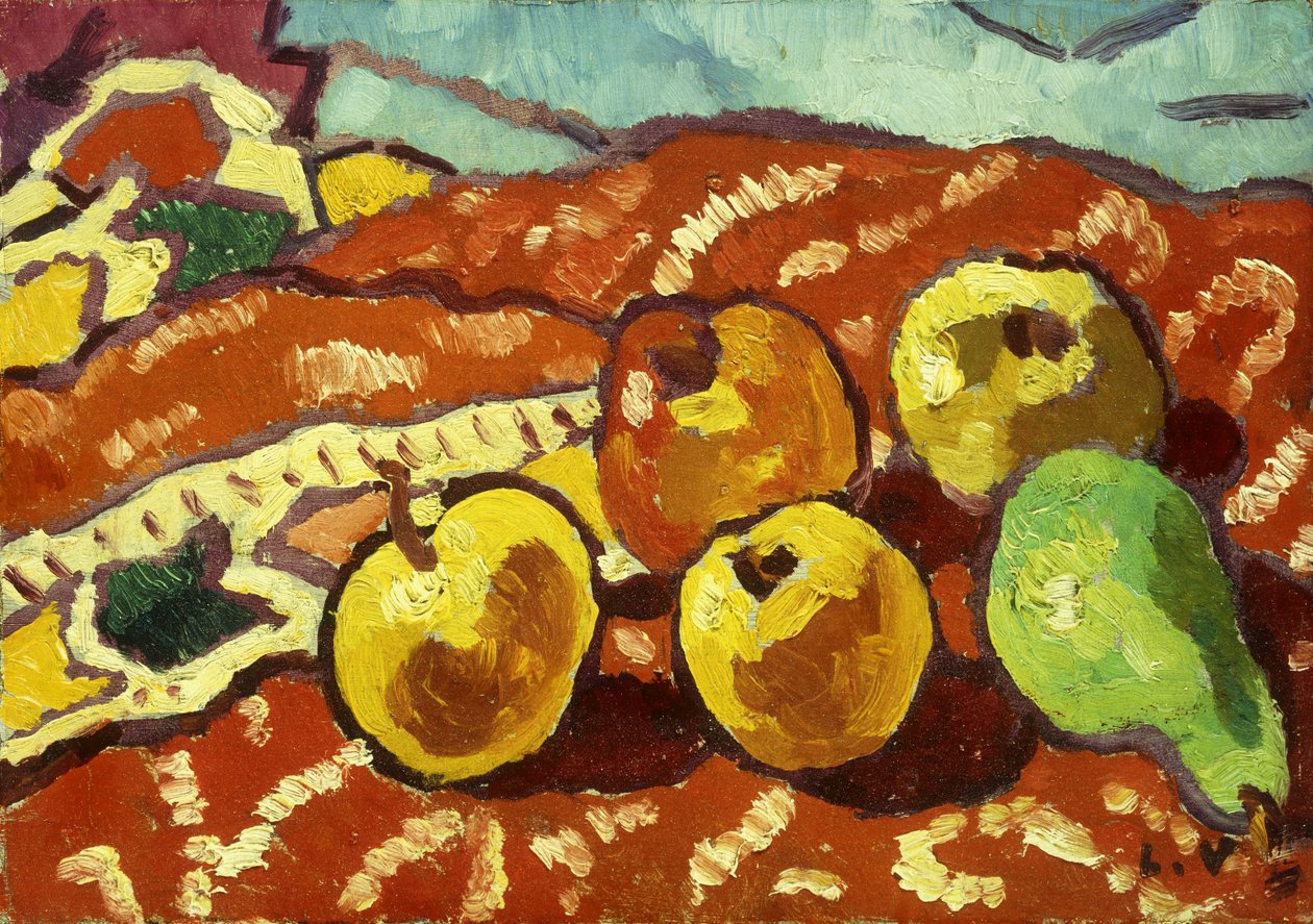 Äpfel und Draperie von Louis Valtat