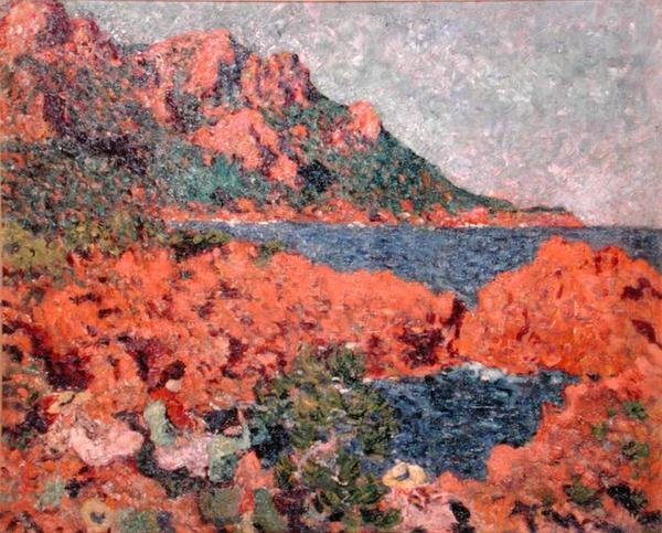 Rote Klippen und Menschen von Louis Valtat