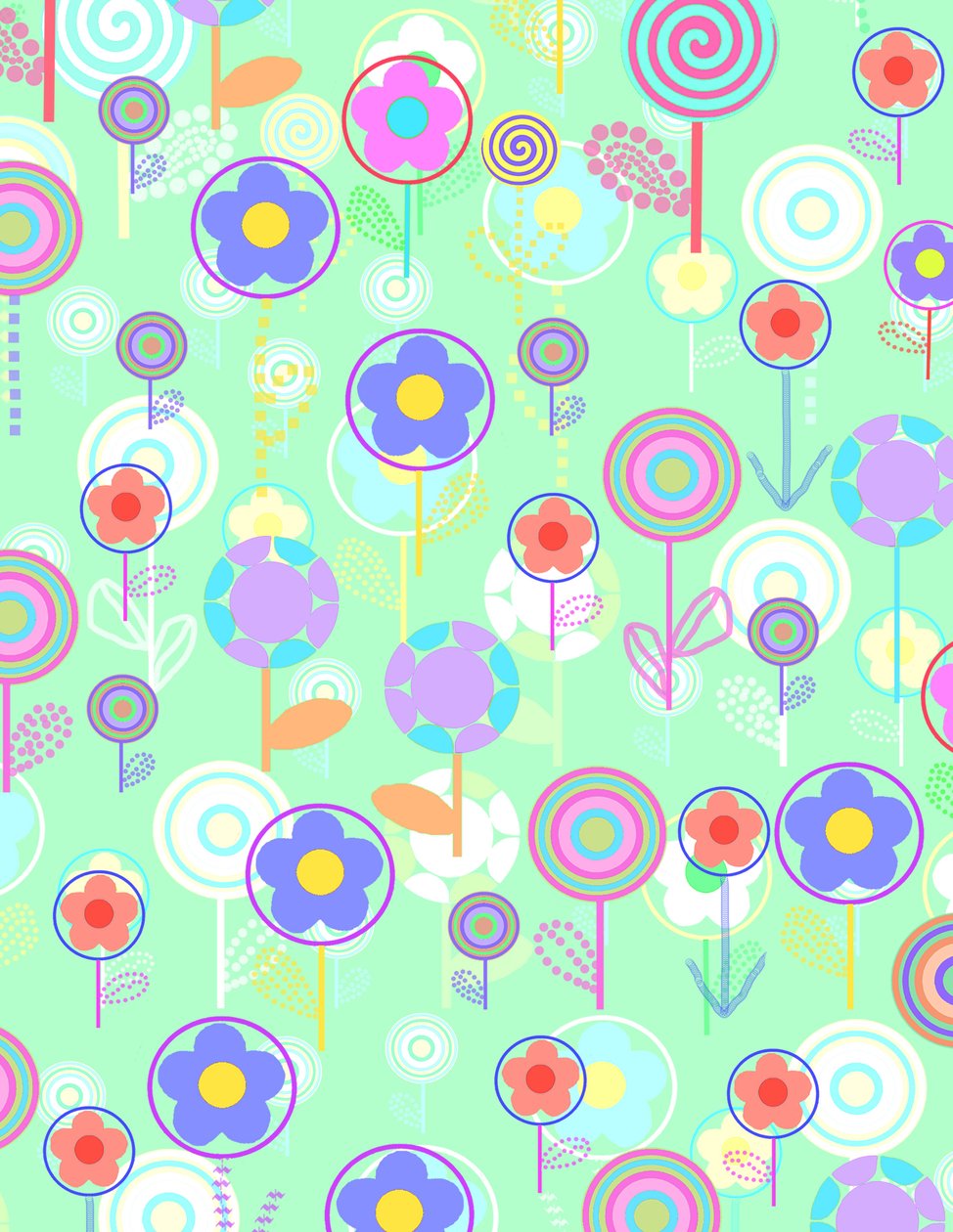 Überlagerte Blumen (digital) von Louisa Hereford