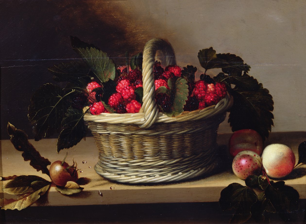 Korb mit Brombeeren und Himbeeren von Louise Moillon