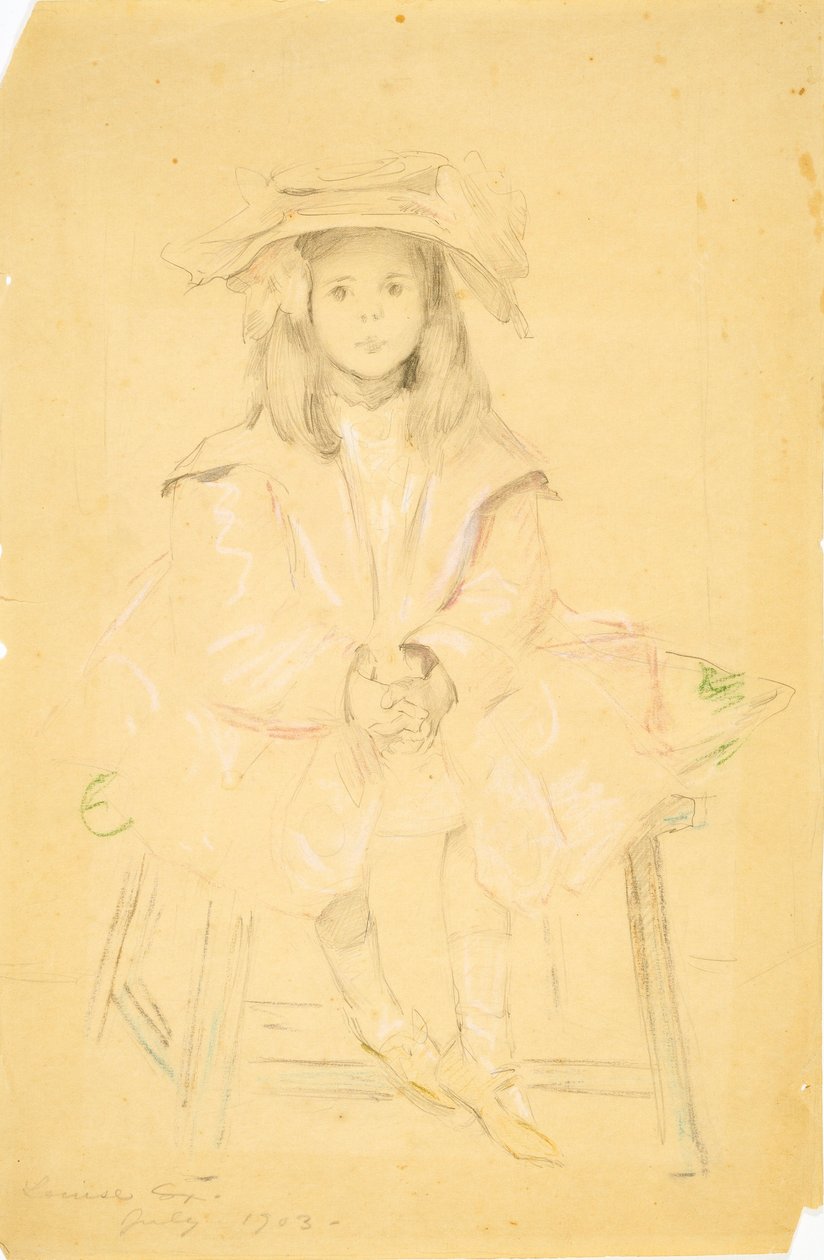 Ohne Titel (Sitzendes junges Mädchen) von Louise Cox