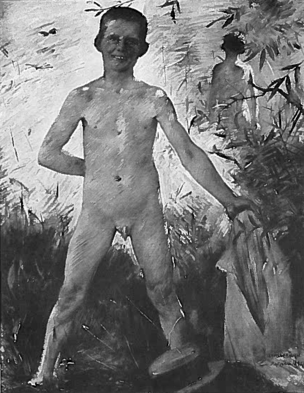 Badender Junge von Lovis Corinth