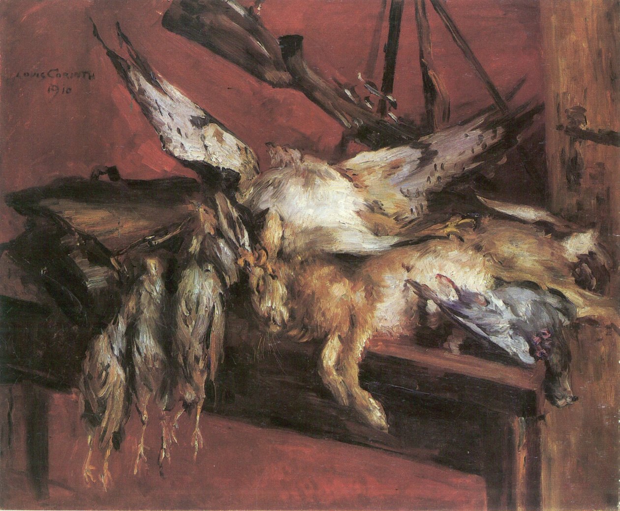 Jagdstillleben, Hase und Rebhühner von Lovis Corinth