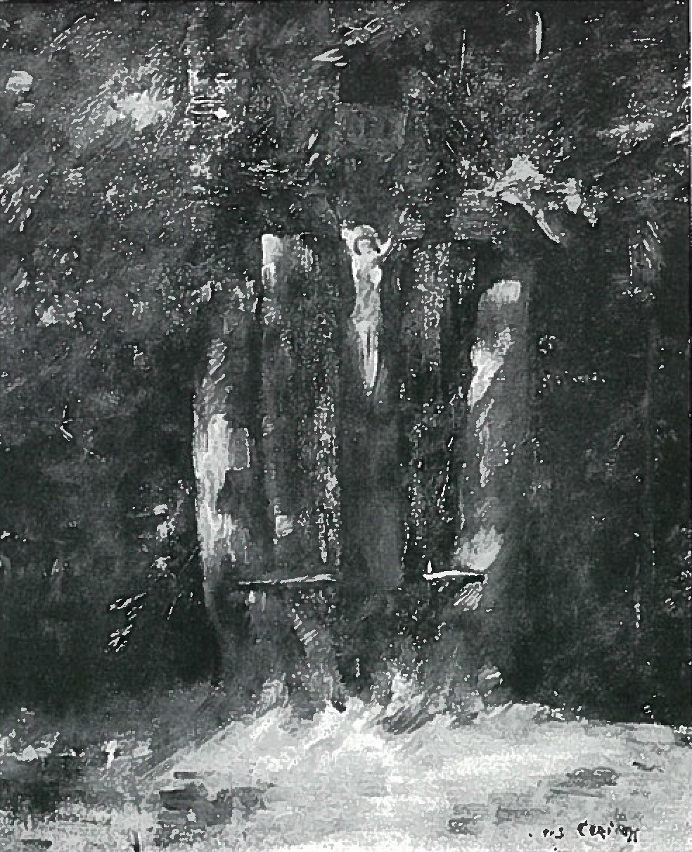 Kruzifix im Wald von Lovis Corinth