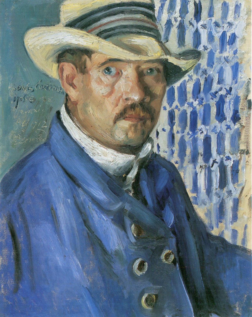 Selbstporträt mit Panamahut von Lovis Corinth